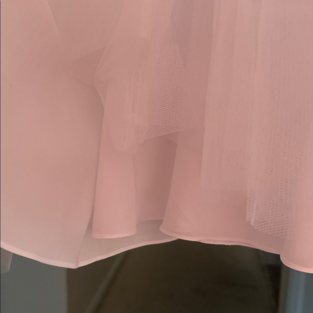 Girls White Formal Tulle Dress with Lace Appliqué - Picture 5 of 11